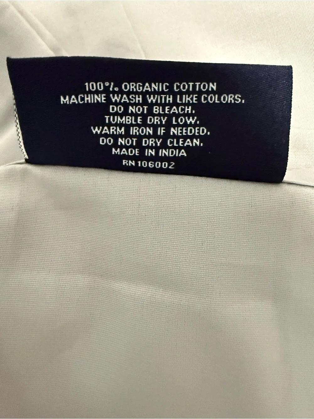 Brooks Brothers Flat Sheet Size Queen 100% Organic Cotton Light Gray